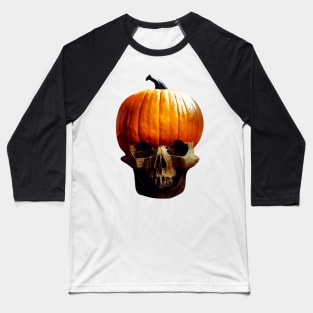 Scary Halloween Pumpkin Art Baseball T-Shirt